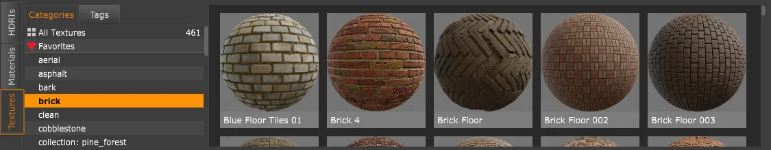 Asset manager textures