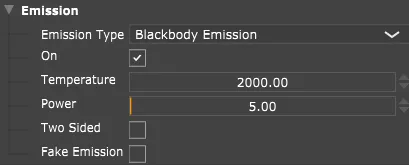 Temperature emission configuration