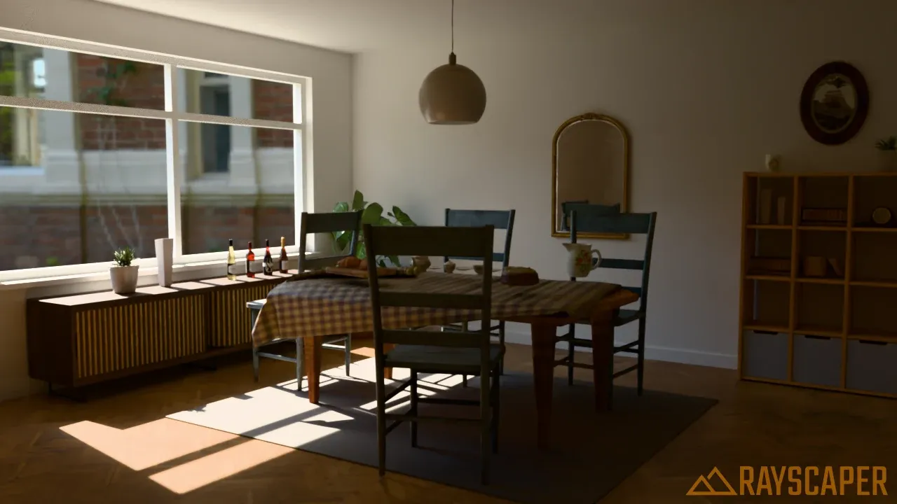 A sunlit breakfast room