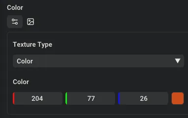 Changing texture type in the material editor