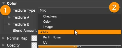 Changing texture type