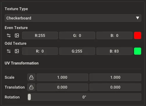 Checkerboard texture settings