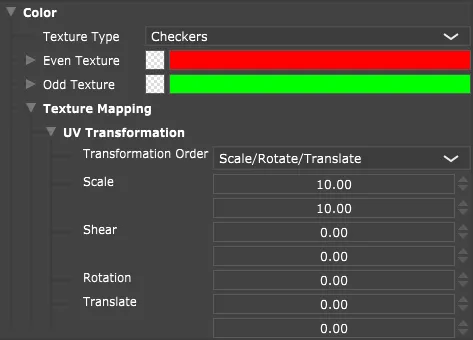 Checks texture configuration