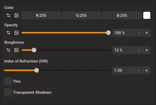 Glass material configuration