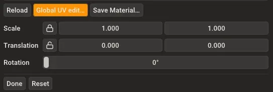 Global UV edit interface