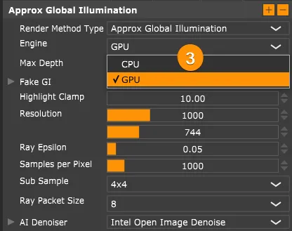 GPU rendering option