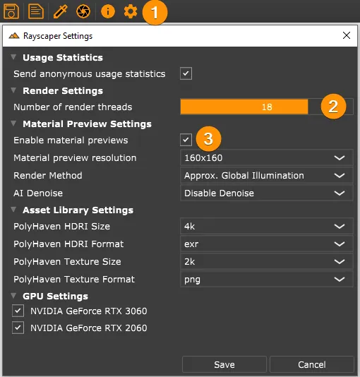 Application settings for interactivity