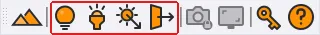 Light tools in the Rayscaper toolbar