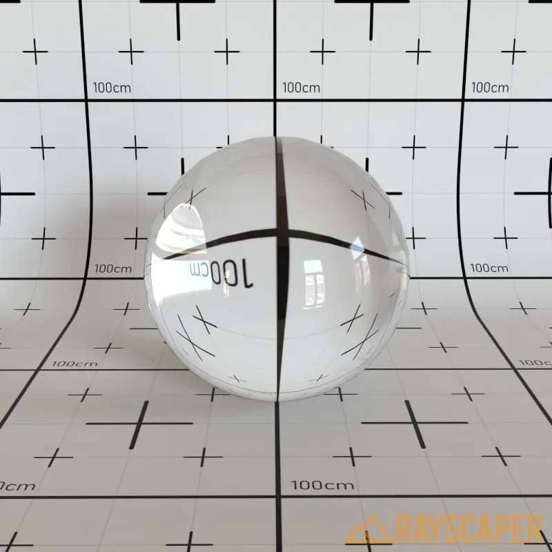 Glass sphere with properly assigned materials