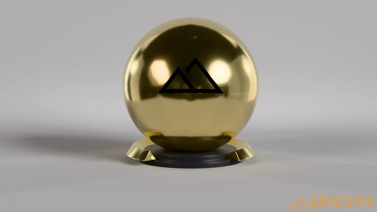 A gold shader ball