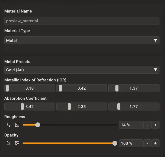 Metal material configuration