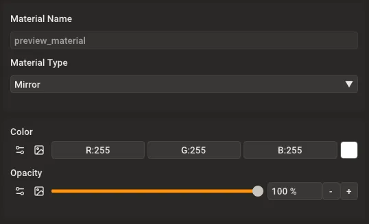 Mirror material configuration
