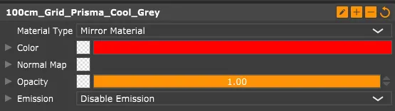Mirror material configuration