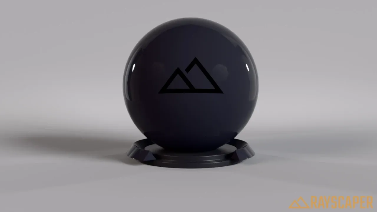 A dark glossy ball with faint reflections