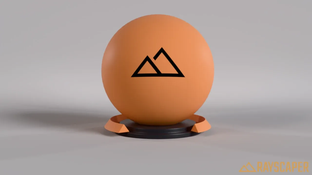 A satin terracotta-colored ball