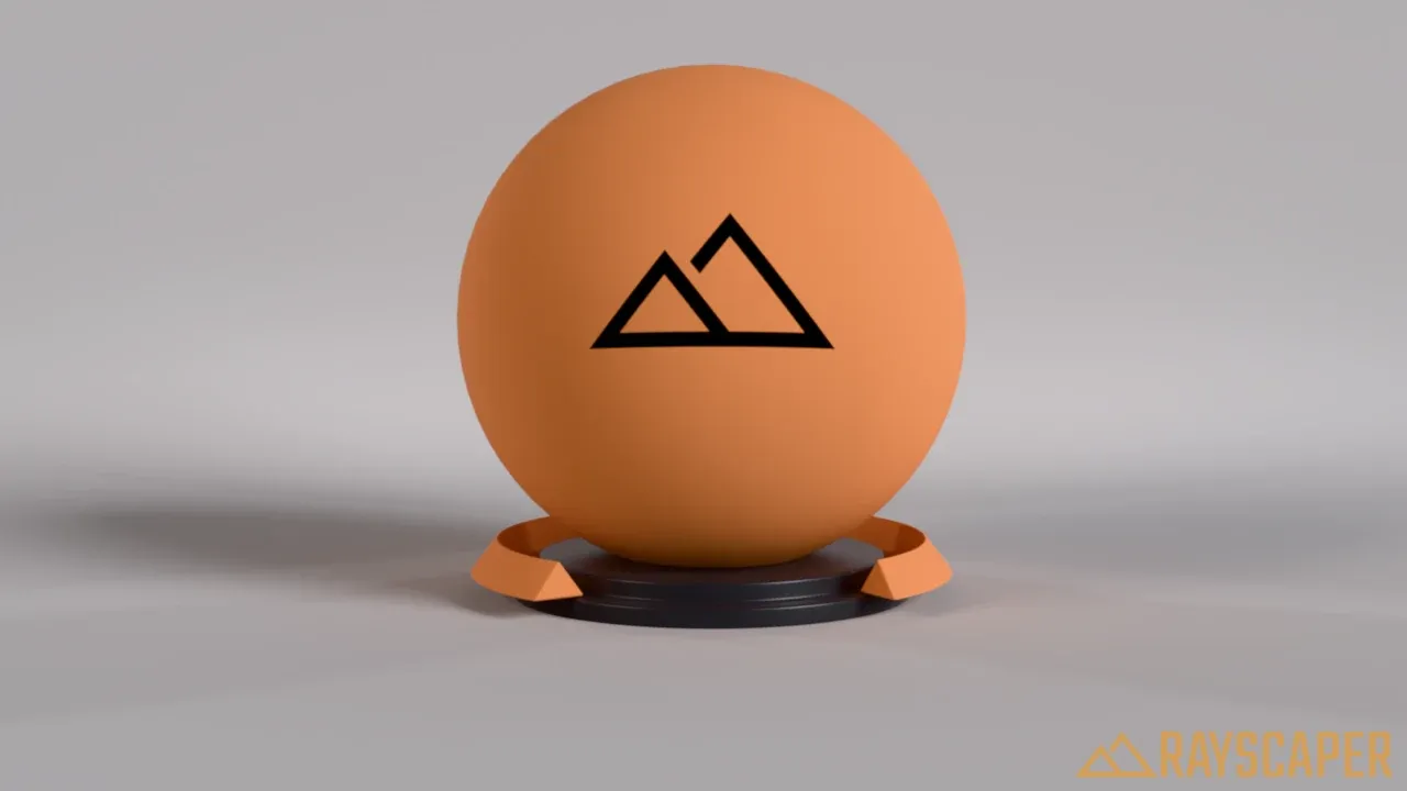 A matte terracotta-colored ball