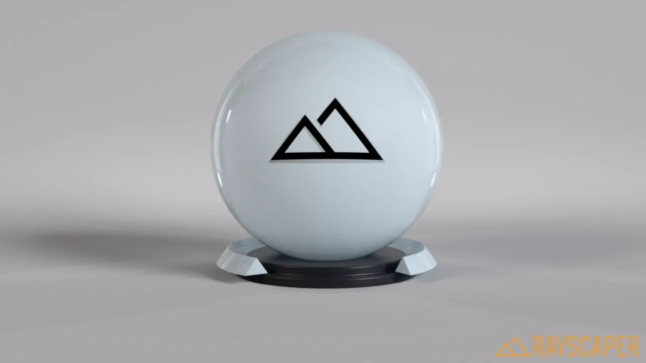 A partly transmissive pale blue ball