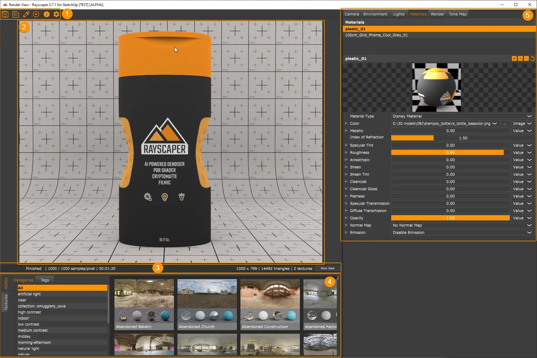 Rayscaper user interface