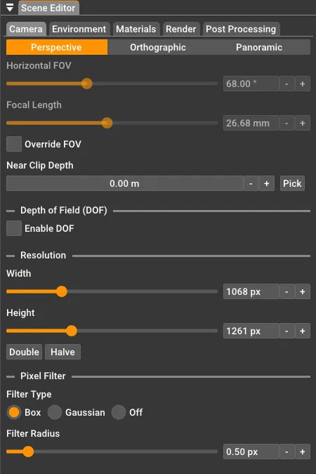 The Rayscaper camera tab