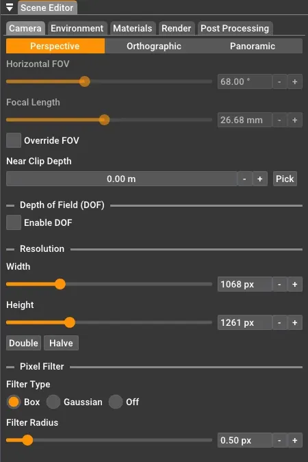 The Rayscaper camera tab
