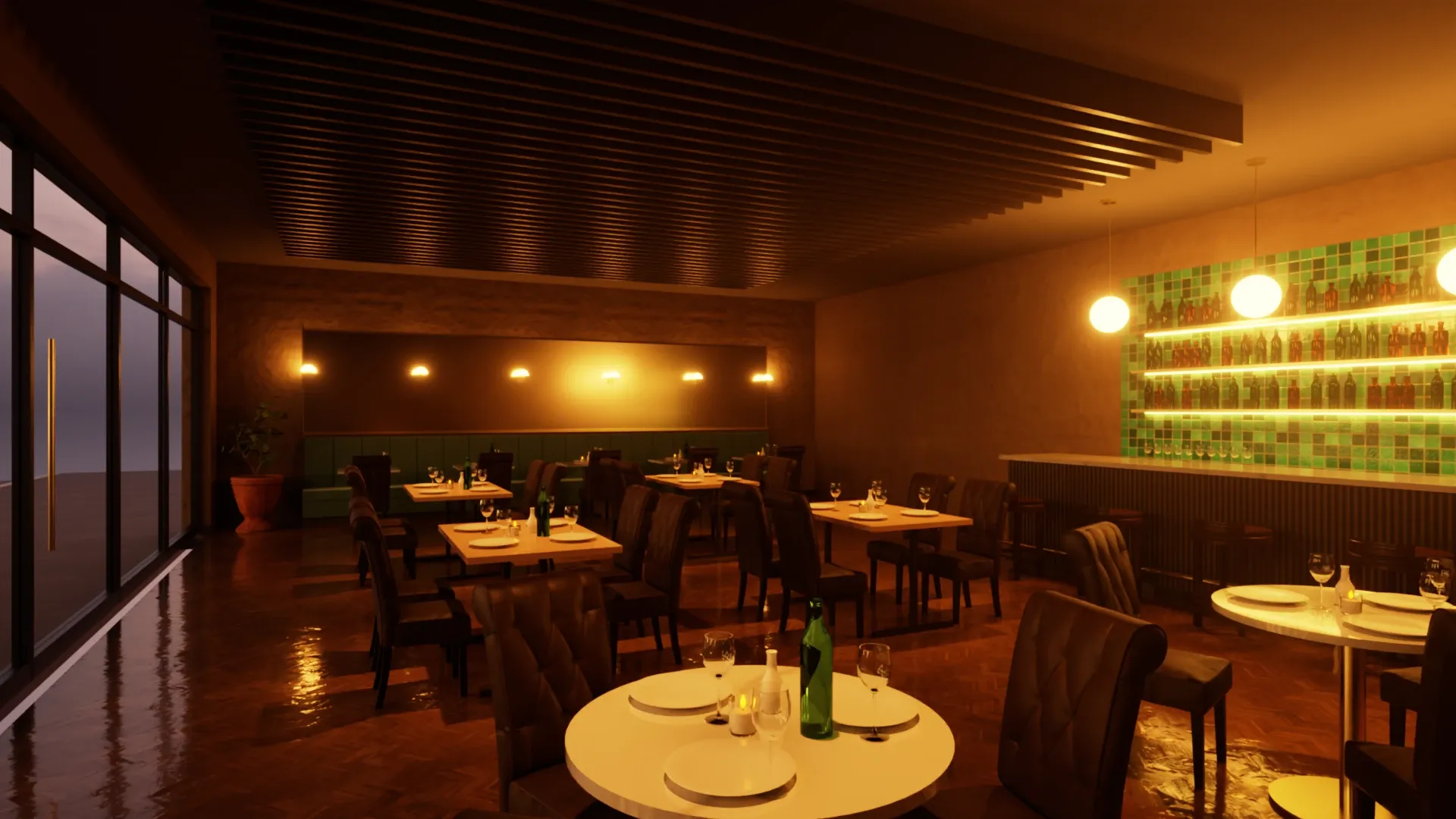 Bistro in the Evening by Rayscaper example scene