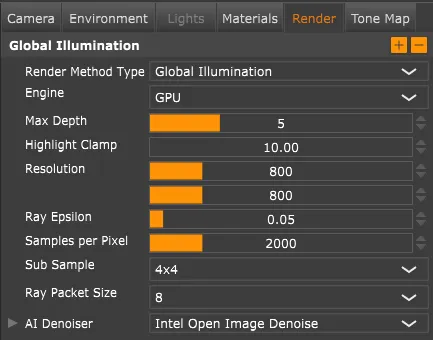 Rayscaper render settings