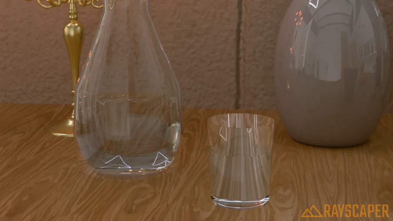 A glass carafe from the still life