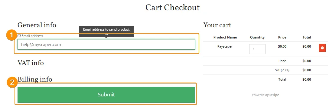 Rayscaper purchase confirm