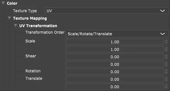 UV texture configuration