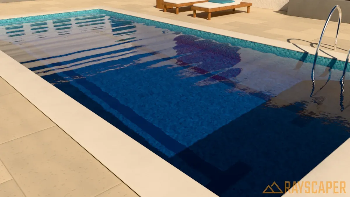 Water with a deep blue tint
